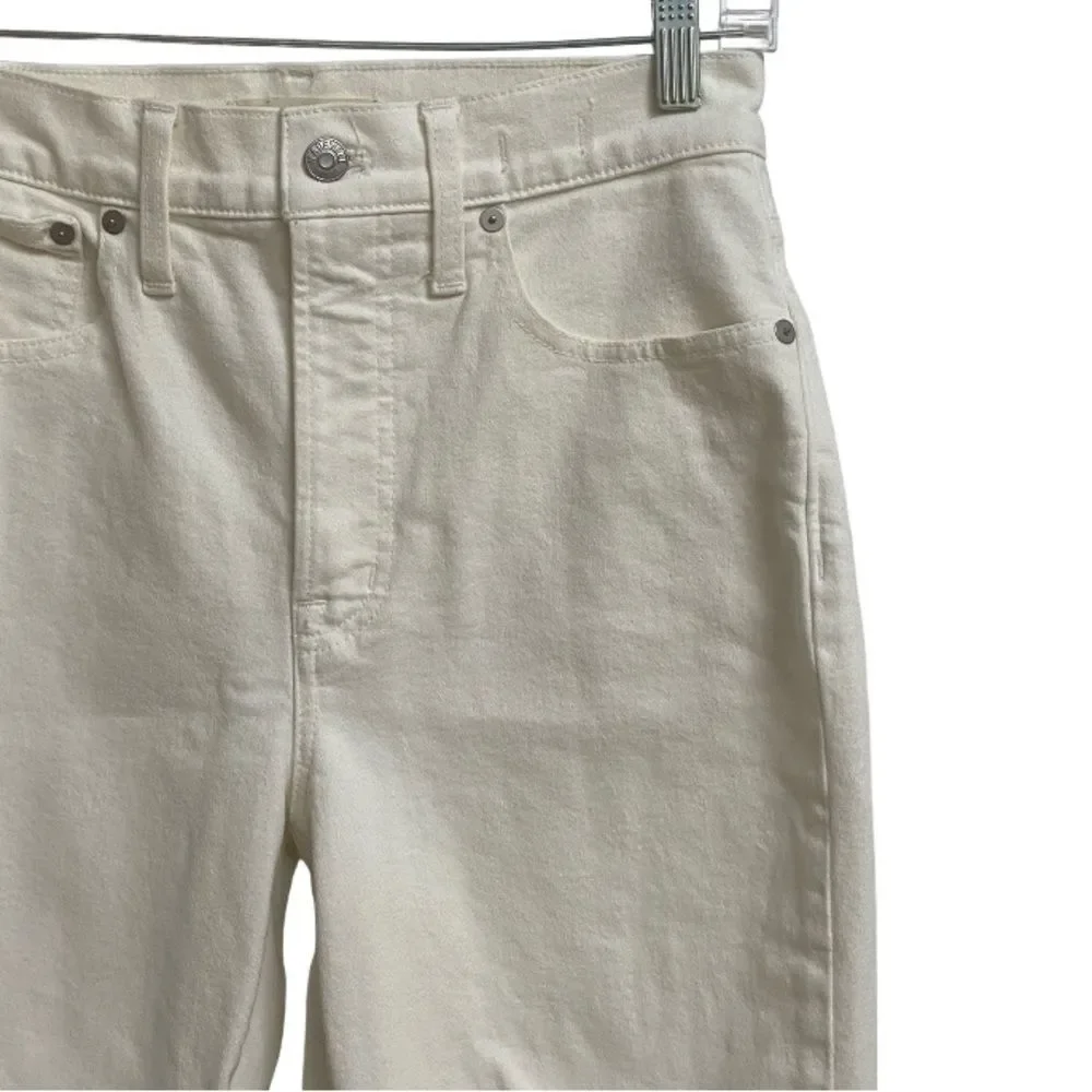 Madewell The Perfect Vintage Crop Jeans Women's 26 Off-White Knee-Rip Edition - Picture 6 of 16